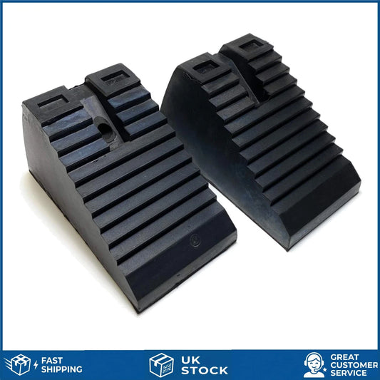 Heavy Duty Recycled Rubber Wheel Chocks for Cars and Trailers 2 Pack