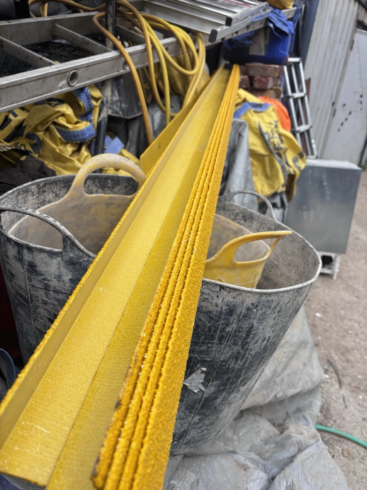 Non Slip Gritted Stair Nosing 55 x 55 x 4mm - Yellow Stair Edging £5 Per Metre