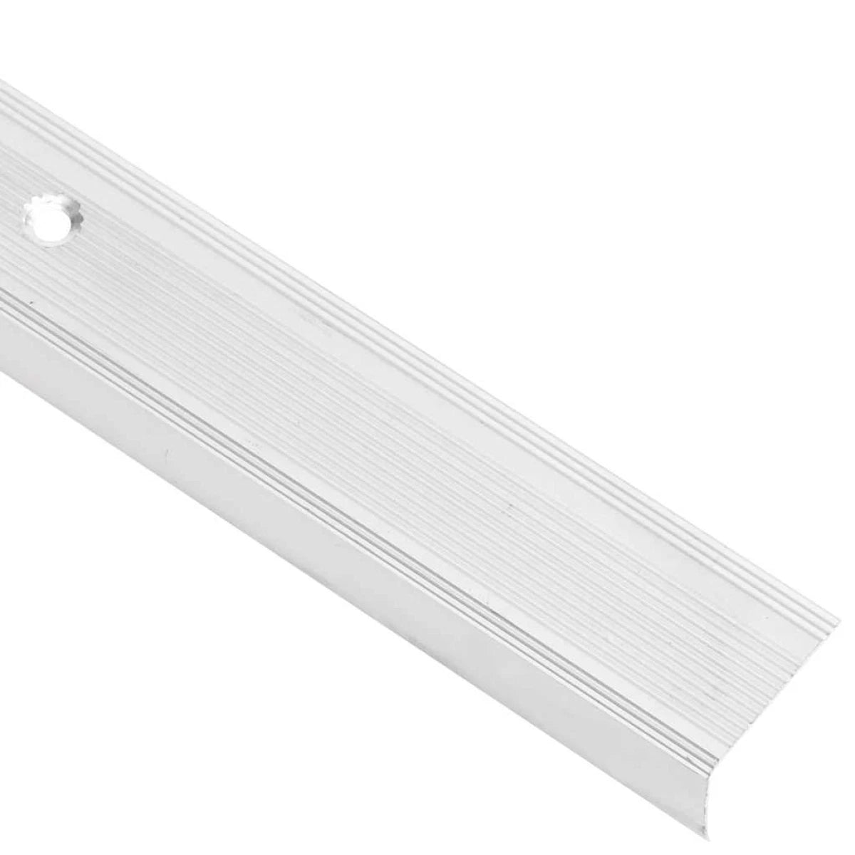 Stair Nosing L-Shape Silver Aluminium 90cm x3.5cm Anti-Slip Insert 5pc for Steps