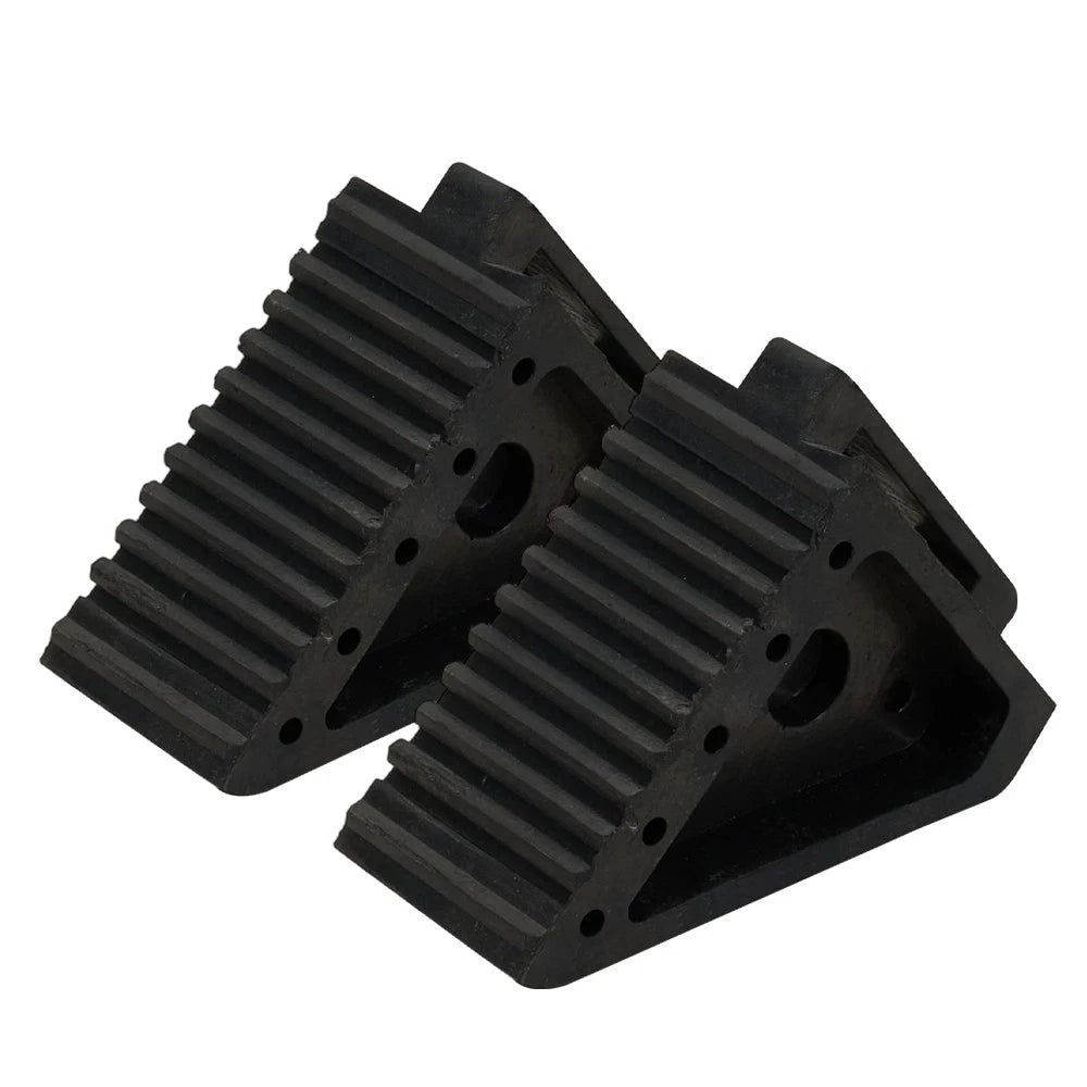 2pcs Rubber Wheel Chock Heavy Duty Blocks for Vehicles, Cars, Caravan, Trailer