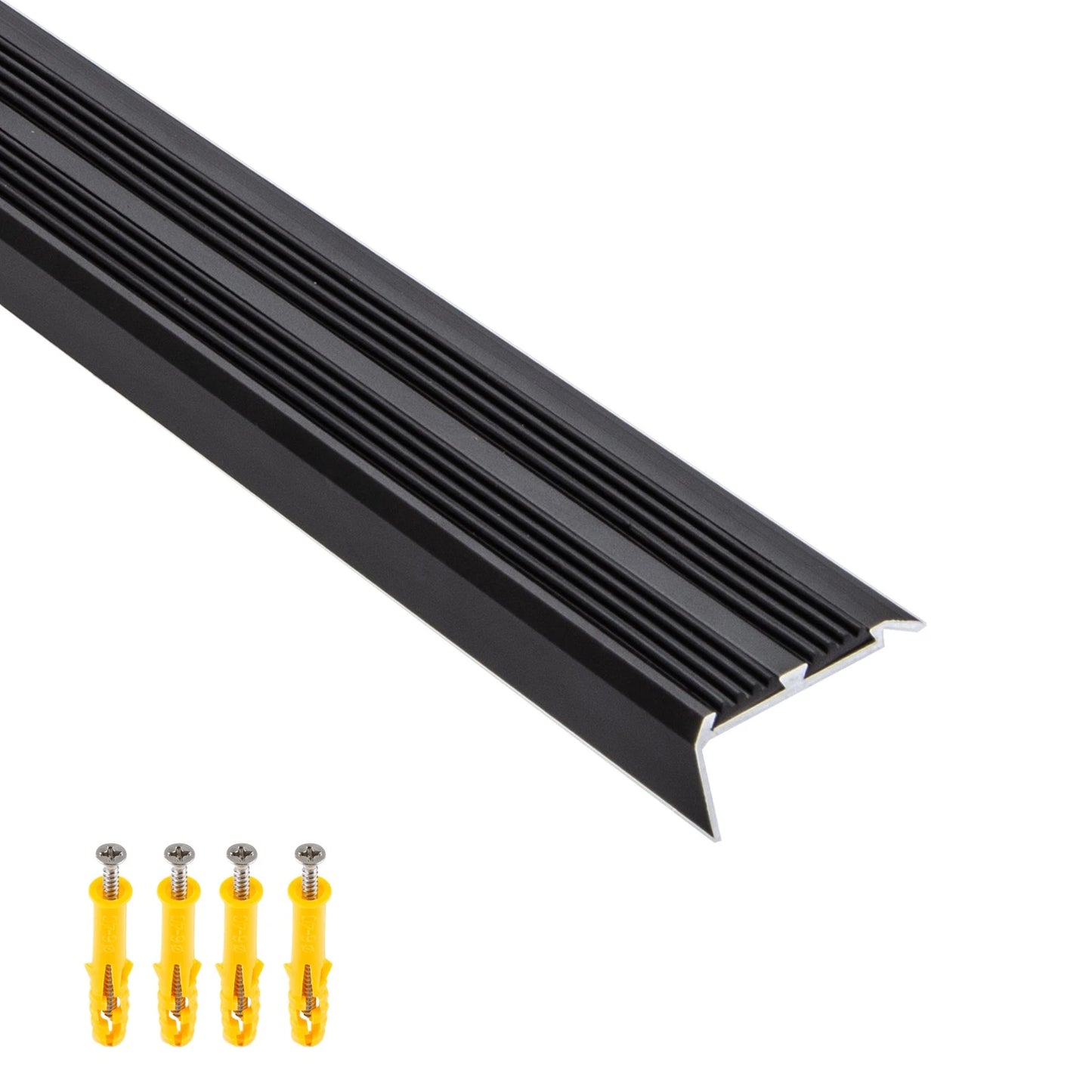 900MM Aluminium Stair Nosing Edge Trim Step Nose Edging Nosings Carpet - Black