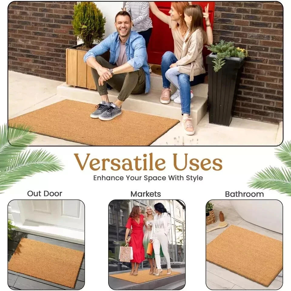 Coconut Coir Mat Heavy Duty Non Slip Door Mat Natural Matting Entrance Floor Mat