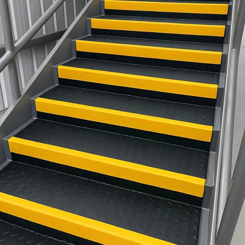 Yellow Nosing Stair Tread Heavy Duty NonSlip Step Edge Protection - 55x55mm