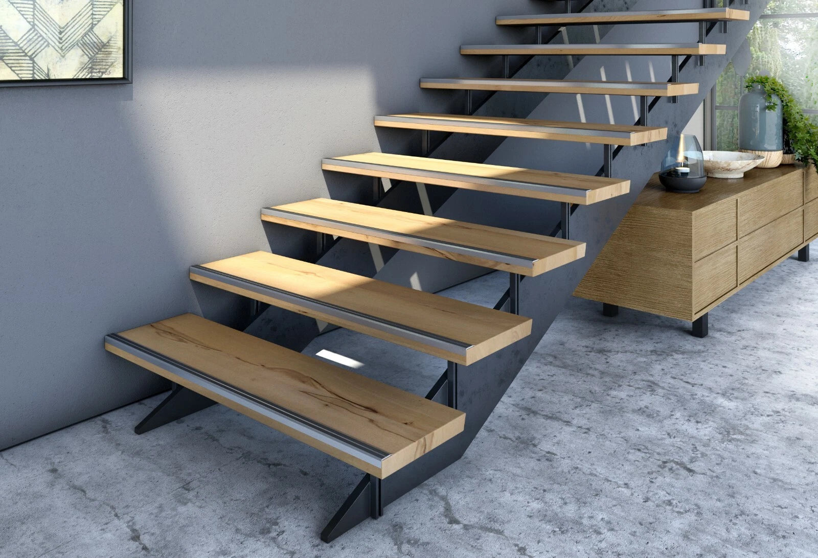 ALUMINIUM STAIR NOSING ANTI NON SLIP EDGE -TRIM-STAIR NOSING 35.43 inch (0.9M)