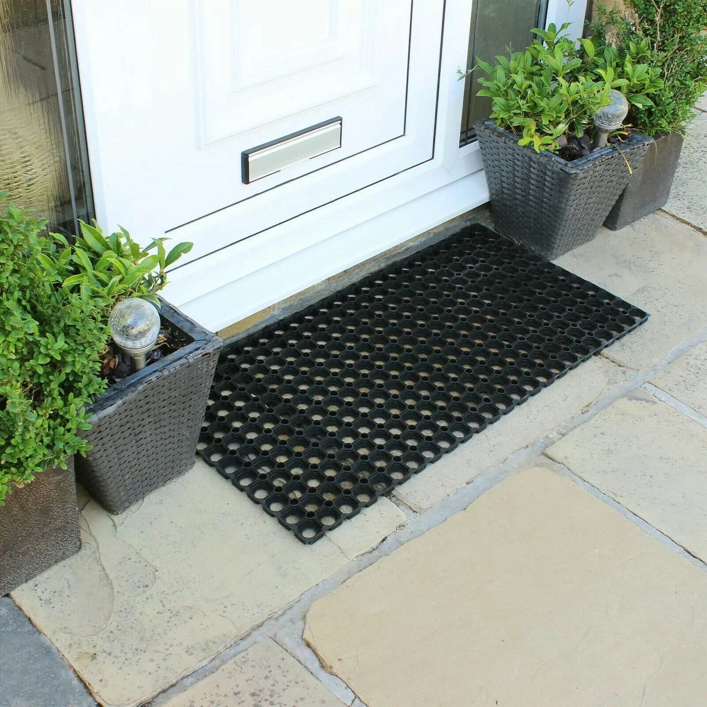 2x Rubber Door Entrance Mat Heavy Duty Non Slip Dirt Catcher Honeycomb 50x100cm