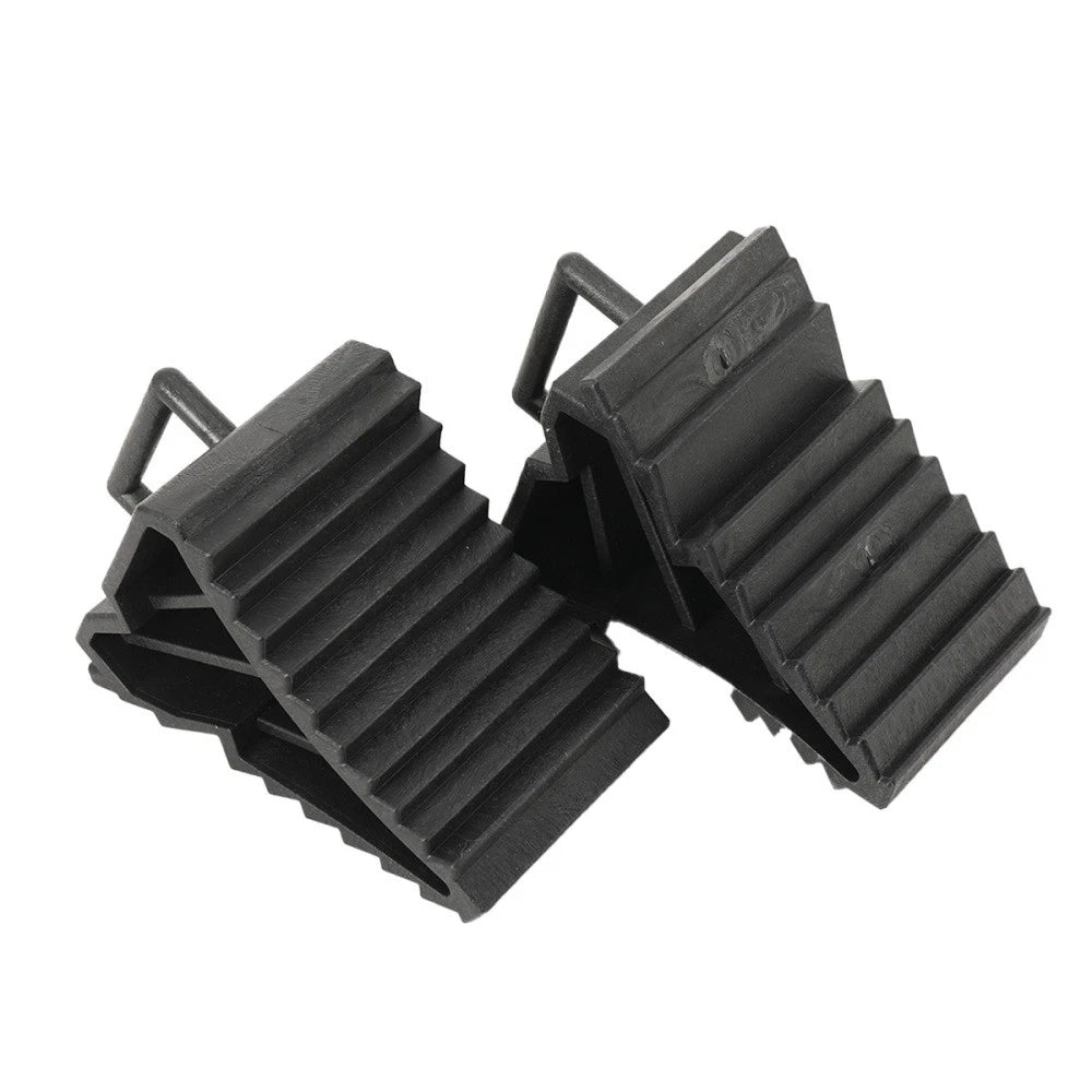 Wheel Chock Heavy Duty 4pcs Set for Cars and Motorcycles Black
