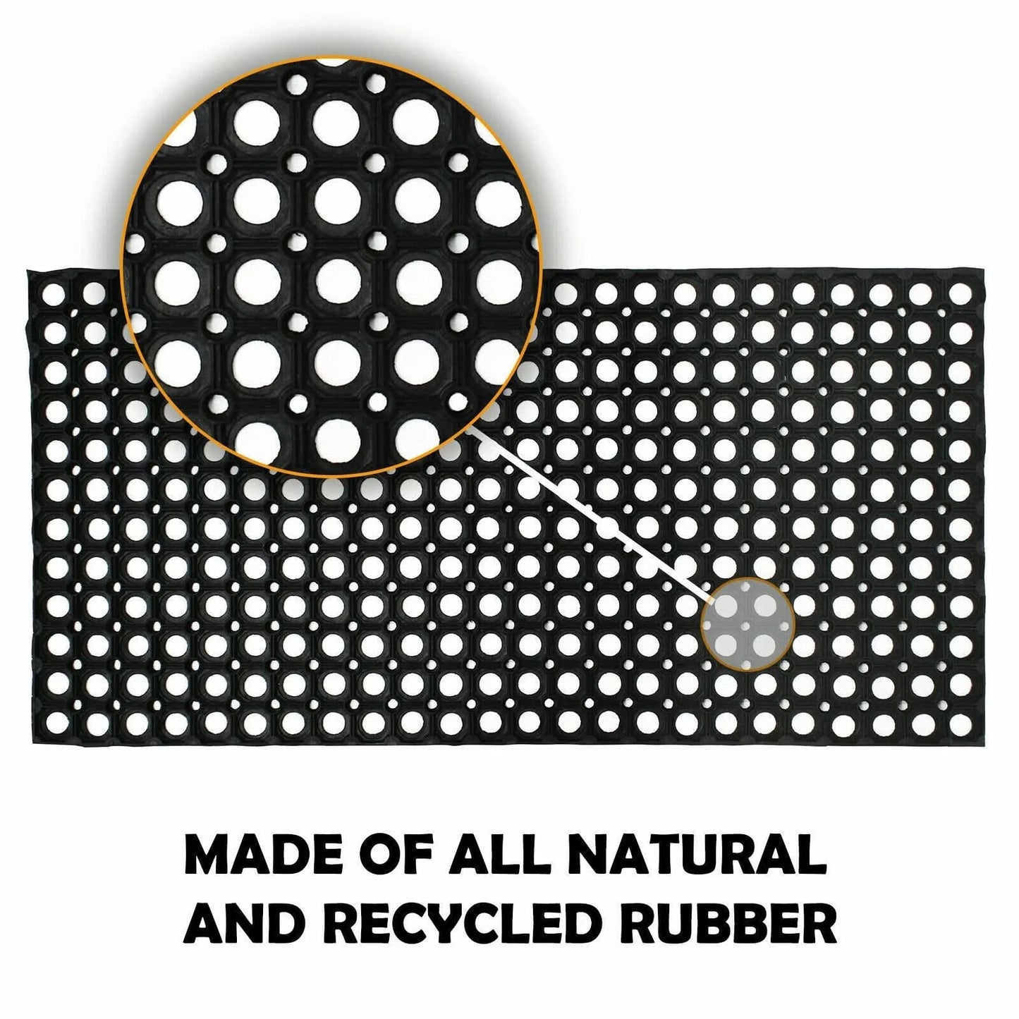 2x Rubber Door Entrance Mat Heavy Duty Non Slip Dirt Catcher Honeycomb 50x100cm