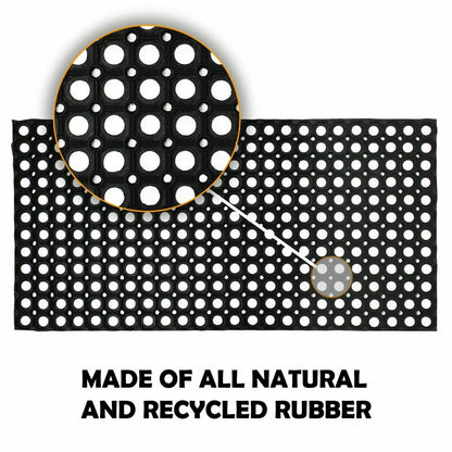 2x Rubber Door Entrance Mat Heavy Duty Non Slip Dirt Catcher Honeycomb 50x100cm