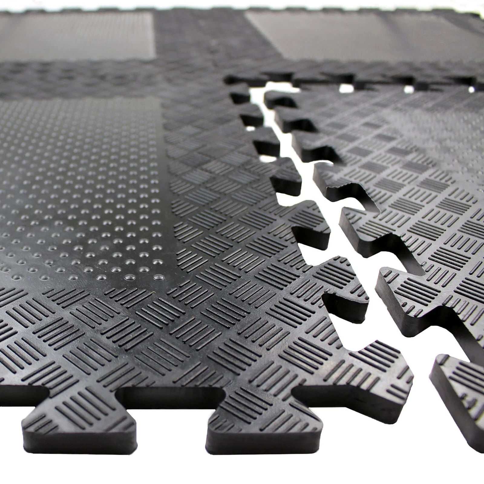 Heavy Duty Rubber Gym Mats Garage Flooring Tiles Commercial Interlocking 4pcs