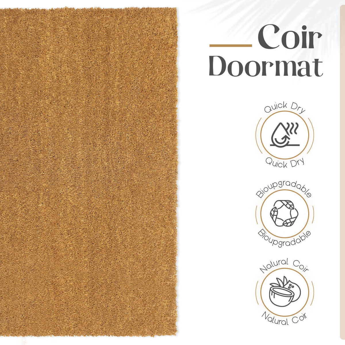 Heavy Duty Coir Welcome Matting Indoor/Outdoor Foyer Lobby Reception Door Mat
