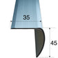 Aluminium Stair Nosing Bullnose Edge Trim Step Edging Anti Slip H28 2m long