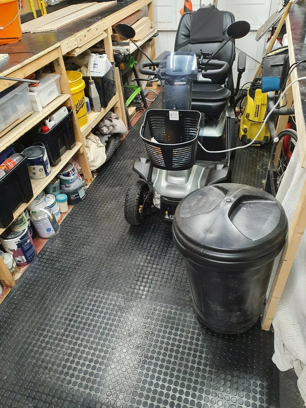 Coin Penny Rubber Flooring Matting Roll Heavy-Duty Non-Slip Garage Van Shed Car