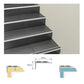 900 x 39 x 20mm Aluminium Stair Nosing Edge Trim Step Nose Edging Carpet - Black