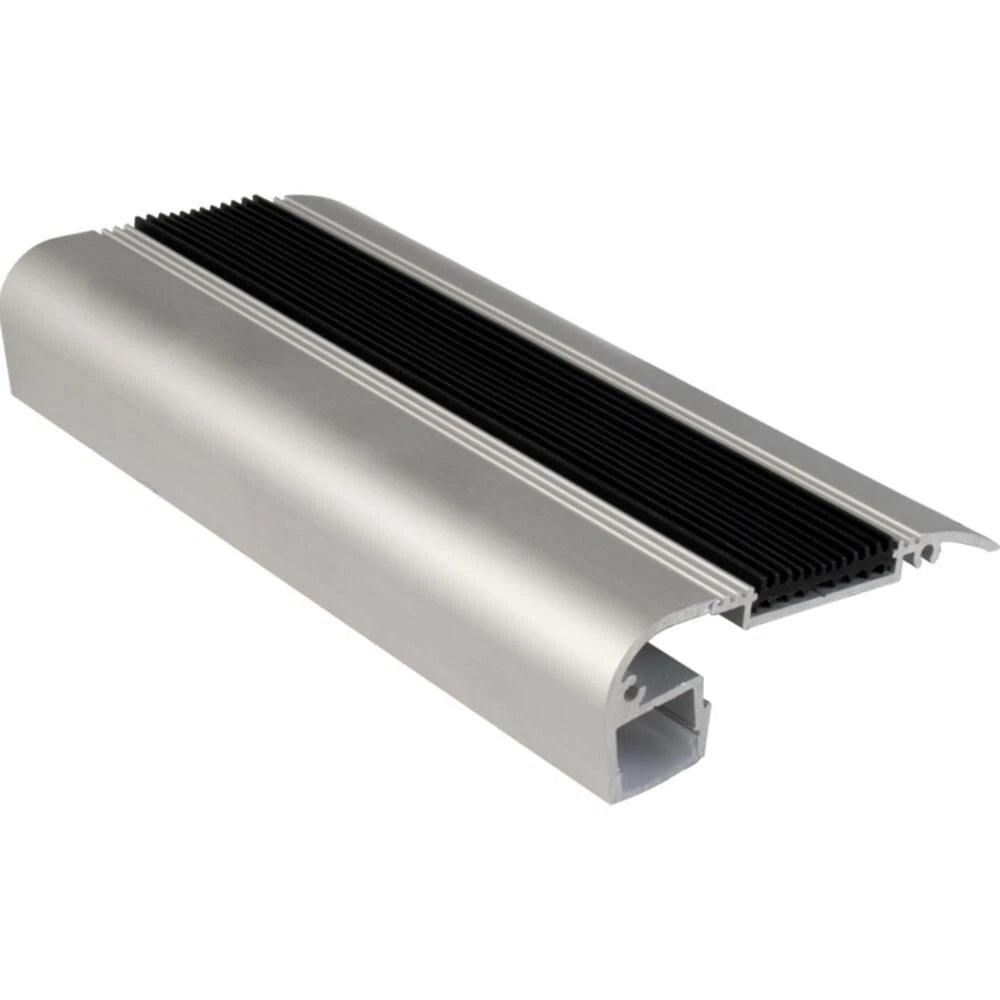 10x 1M Aluminium Silver Round Edge Anti Slip Stair Nosing Ramp LED Strip Profile