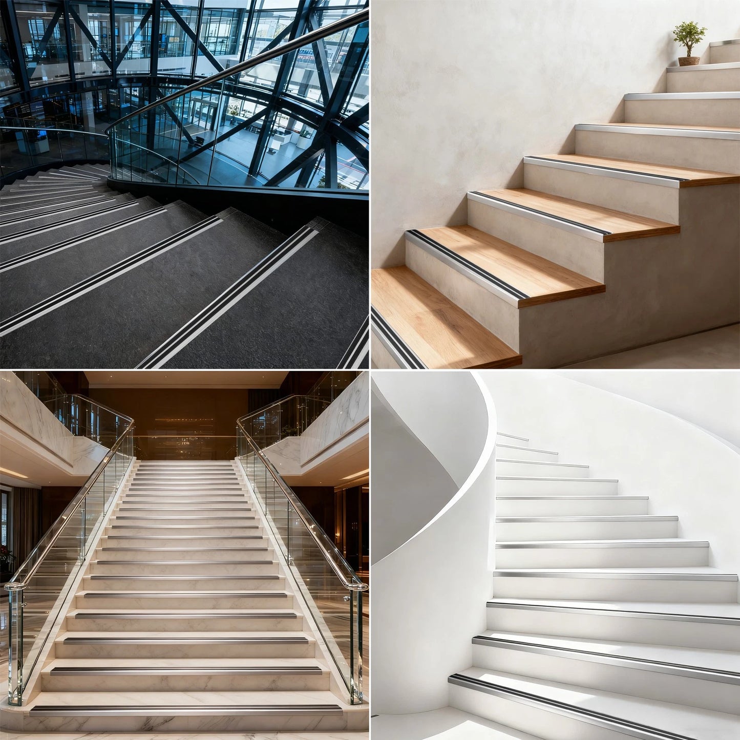 Aluminium Stair Nosing Anti Slip Edge Trim Step Carpet Nose Edging Black/Sliver