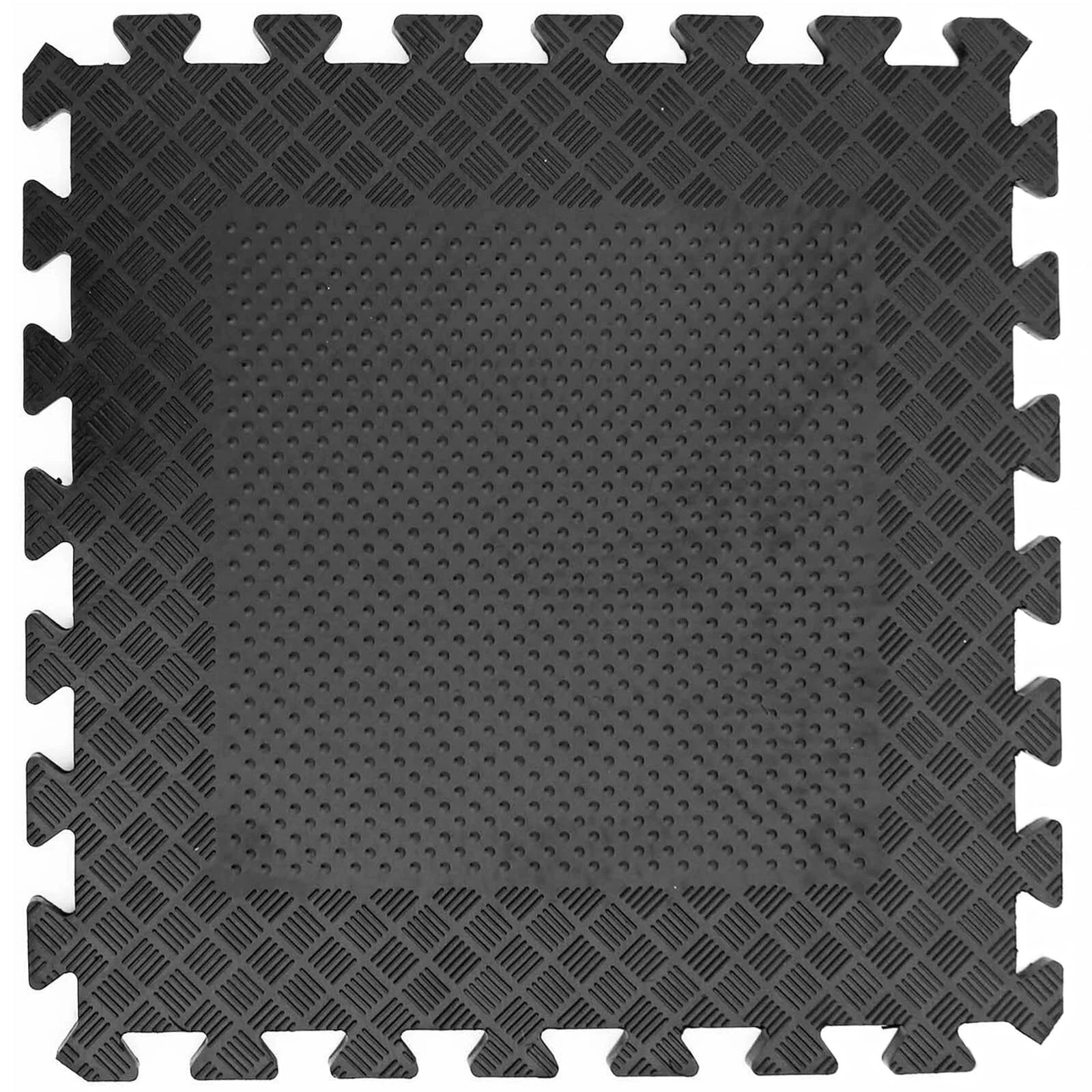 Heavy Duty Rubber Gym Mats Garage Flooring Tiles Commercial Interlocking 4pcs