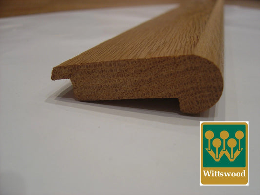 Solid Hardwood Oak Universal Stair Nosing 900MM 60mm Wide x 10