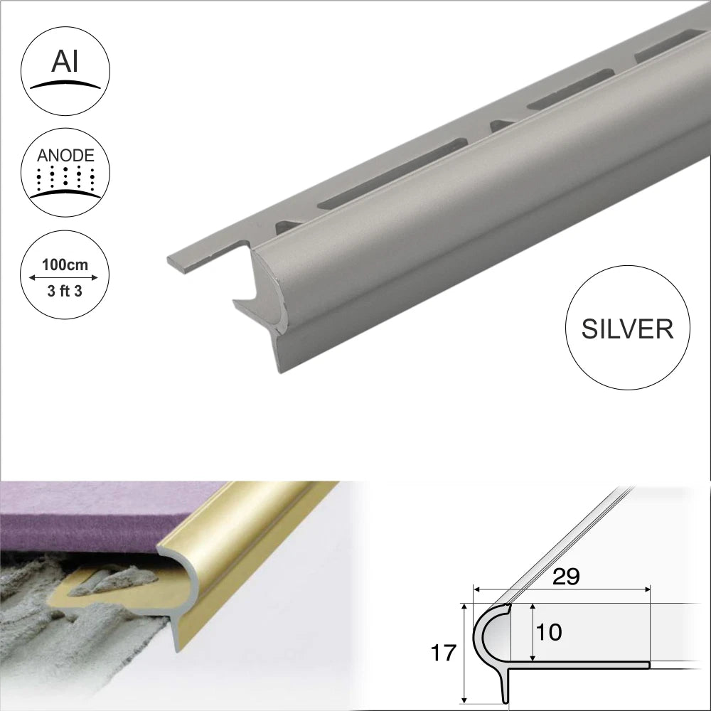 ROUNDED STAIR NOSING EDGE TRIM STEP NOSE EDGING NOSINGS FOR TILES A80