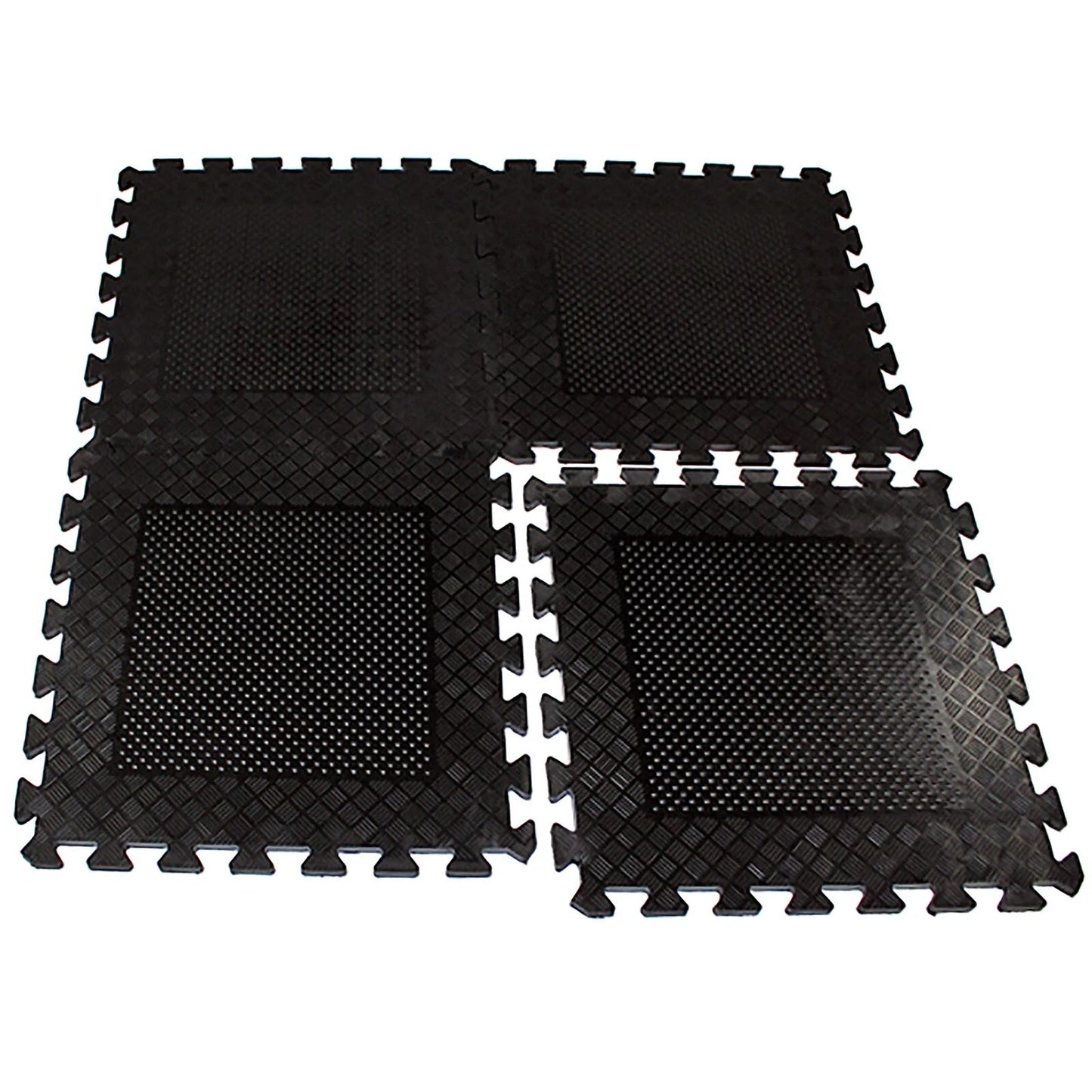 Heavy Duty Rubber Gym Mats Garage Flooring Tiles Commercial Interlocking 4pcs