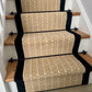 Herringbone Stair Runners Beige Black Border Very Long Dark Border Carpet Rugs
