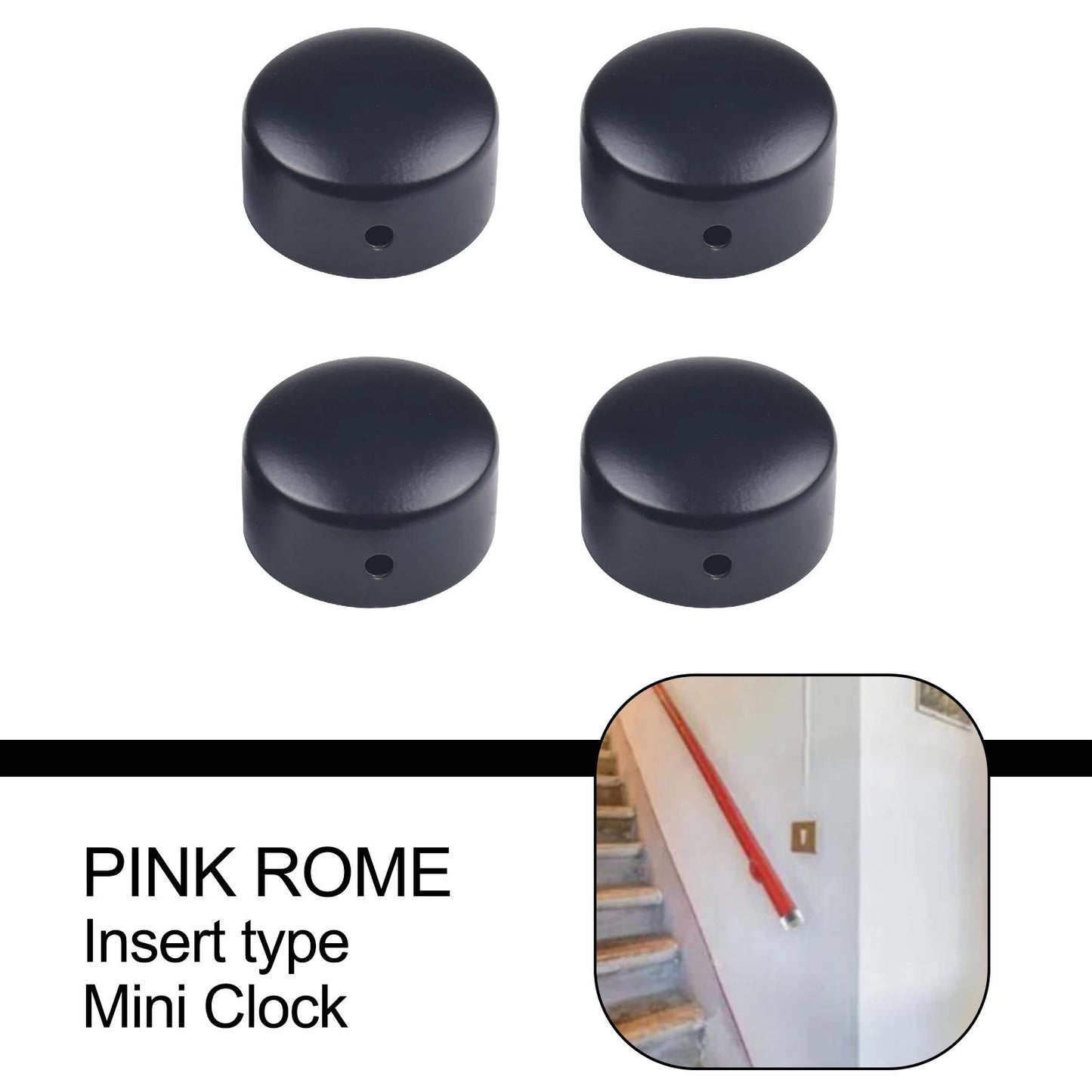 Comfortable Grip PVC Handrail End Cap for Stair Treads 4pcs Black Color