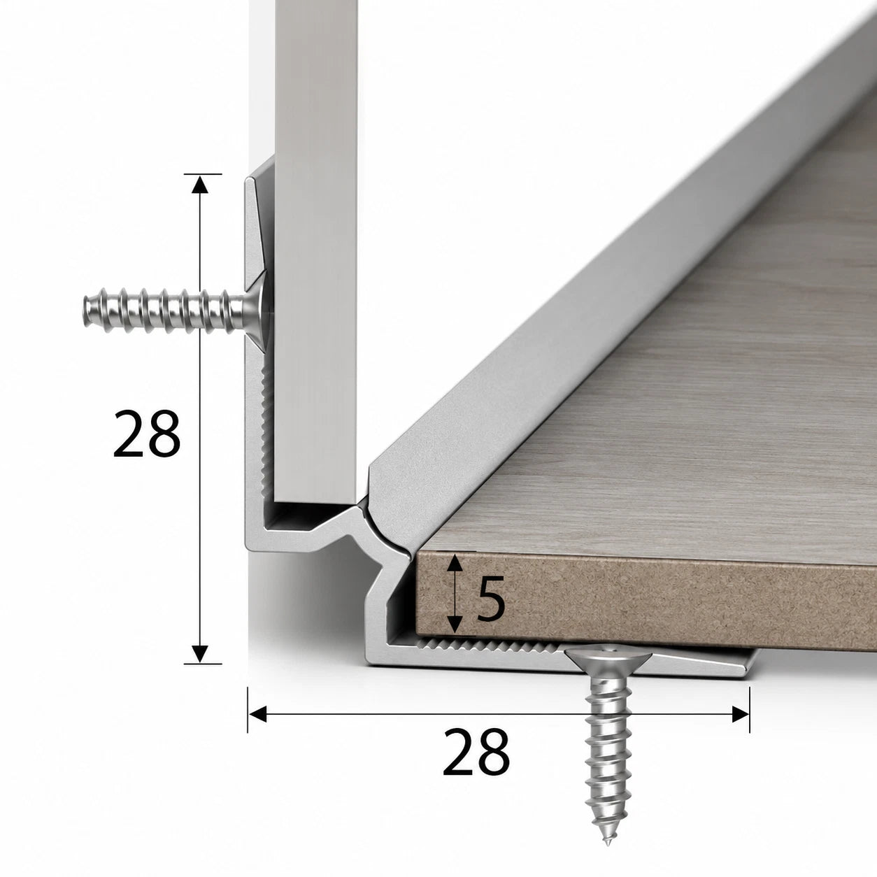 LVT Stair Nosing Trim C31 Internal Corner Edge Profile for Vinyl Flooring