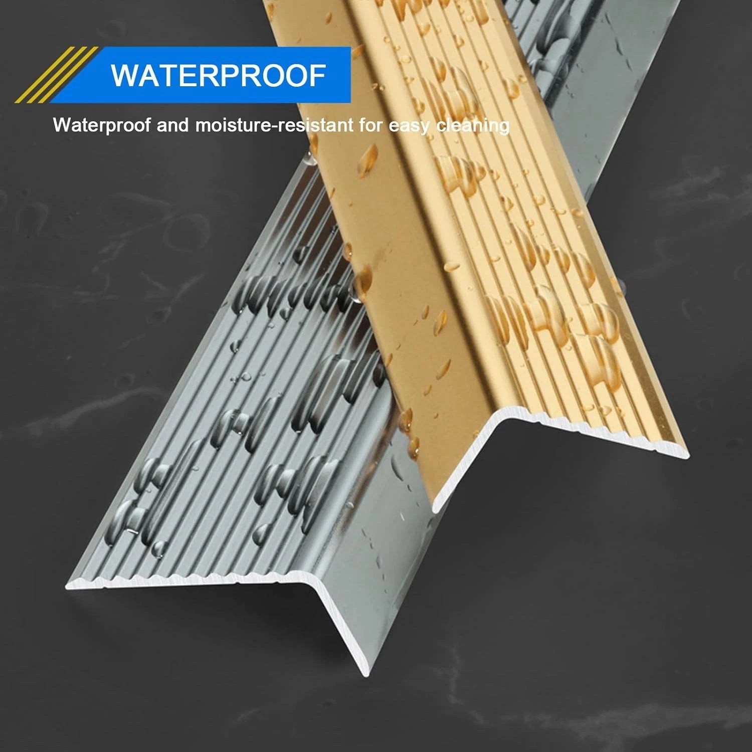 5 PACK Stair Edge Nosing Trim - 900mm x 45mm x 23mm - Anti Non Slip Step Tread