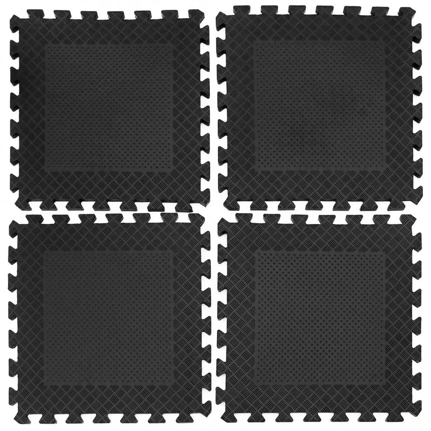 Heavy Duty Rubber Gym Mats Garage Flooring Tiles Commercial Interlocking 4pcs
