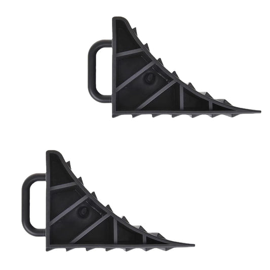 FUZVOL 2 Pcs Wheel Chocks Heavy Duty Parking Block Set F-E-CLZHQ01P2, Black