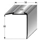 Aluminium Stair Nosing Anti Slip Anodised Silver Step Nose Edging 58 x 80 mm