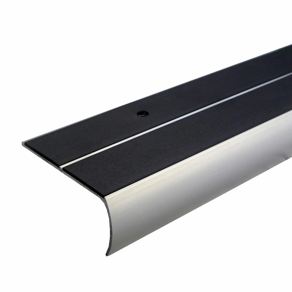 Aluminium Anti Slip Bullnose Stair Nosing 85x40mm Double Insert Step Edge Trim