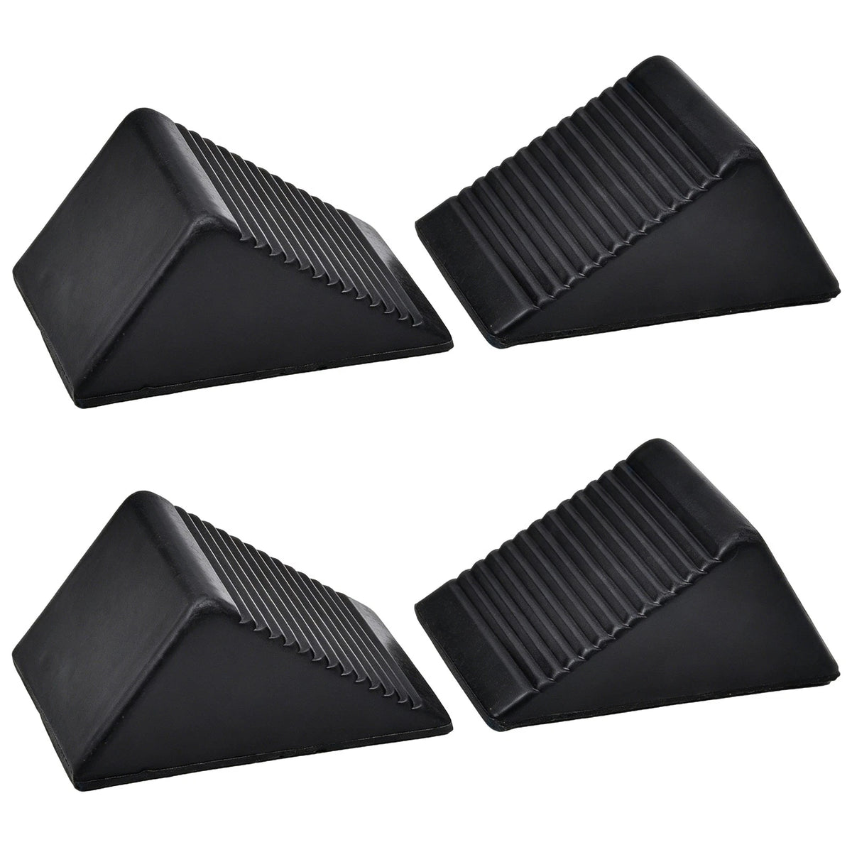 4Pcs/Set Heavy Duty Rubber Wheel Chocks Tire Stoppers For Truck RV Trailer Car