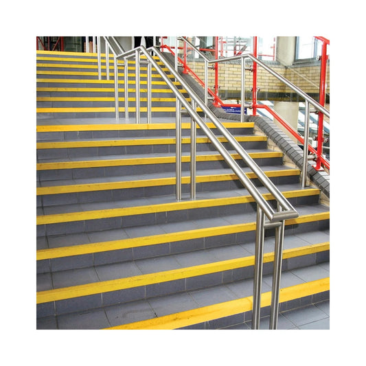 Stair Nosing GRP Black/Yellow 3m x 55x55mm Anti-Slip Chamfered DDA Compliant ISO