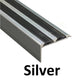 Aluminium Stair Nosing Edge Trim Step Nose Edging Carpet - Silver / Grey / Black