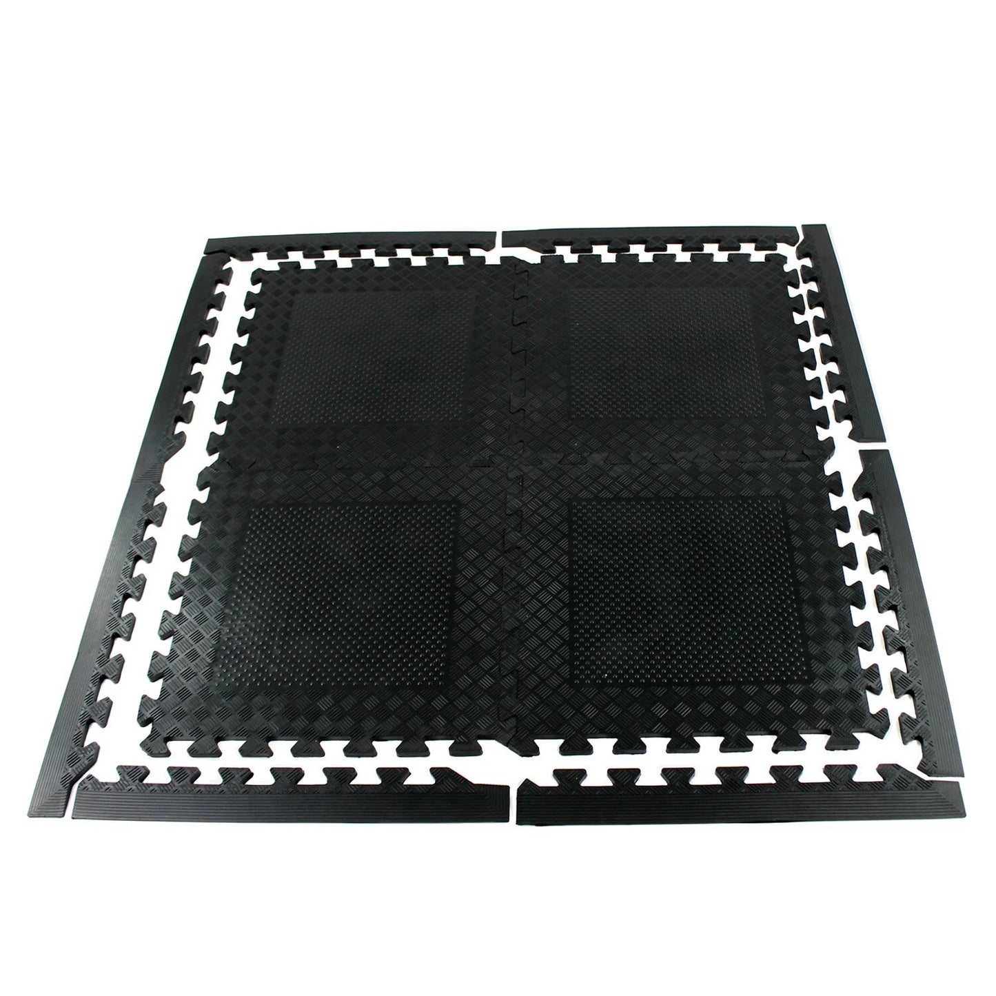 Heavy Duty Rubber Gym Mats Garage Flooring Tiles Commercial Interlocking 4pcs
