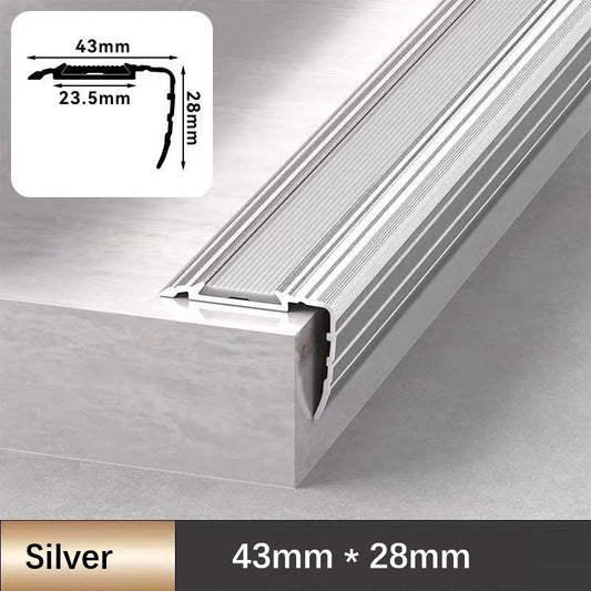 Stair Nosing Anodised Aluminium Edge Trim Step Nose Edging 90cm long silver