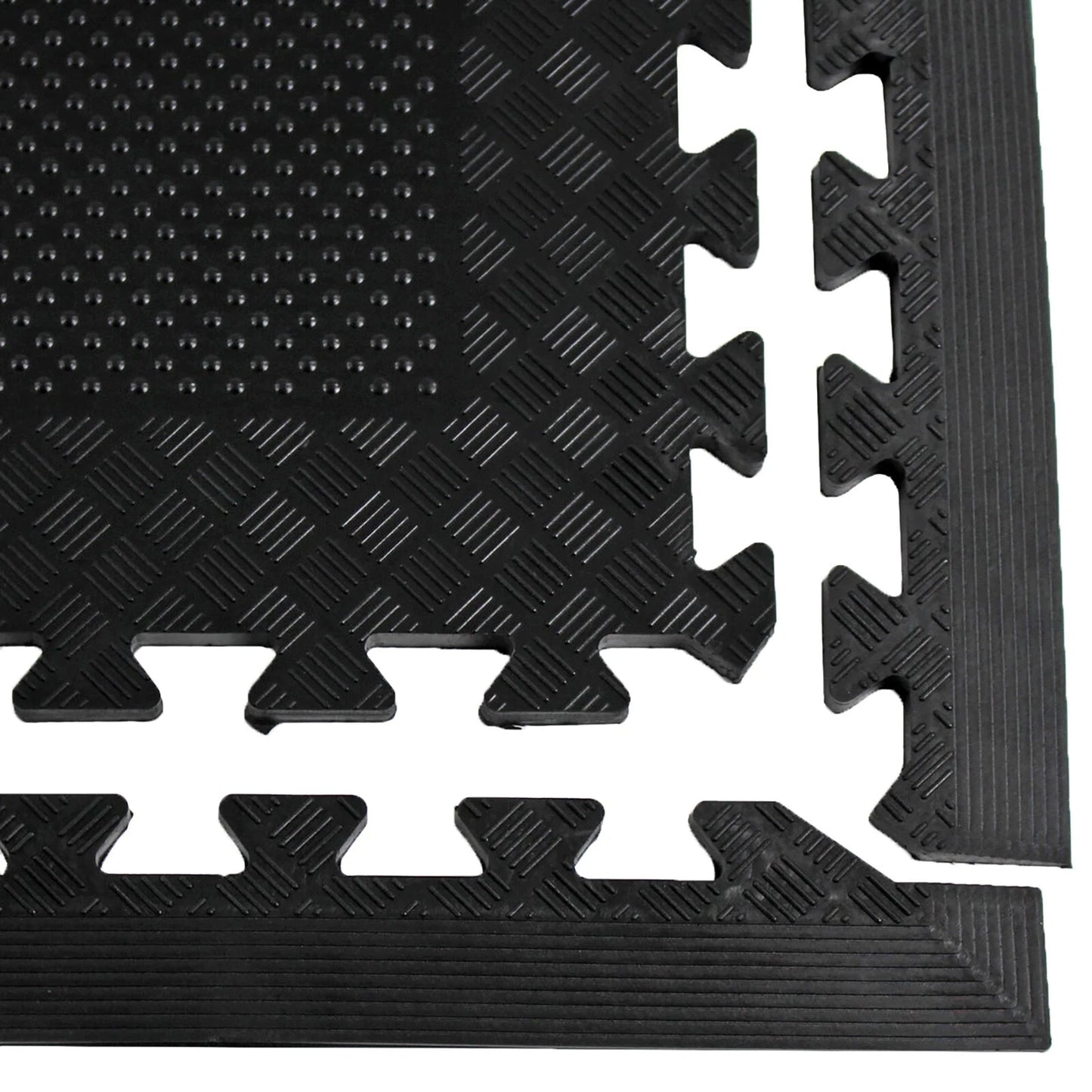 Heavy Duty Rubber Gym Mats Garage Flooring Tiles Commercial Interlocking 4pcs