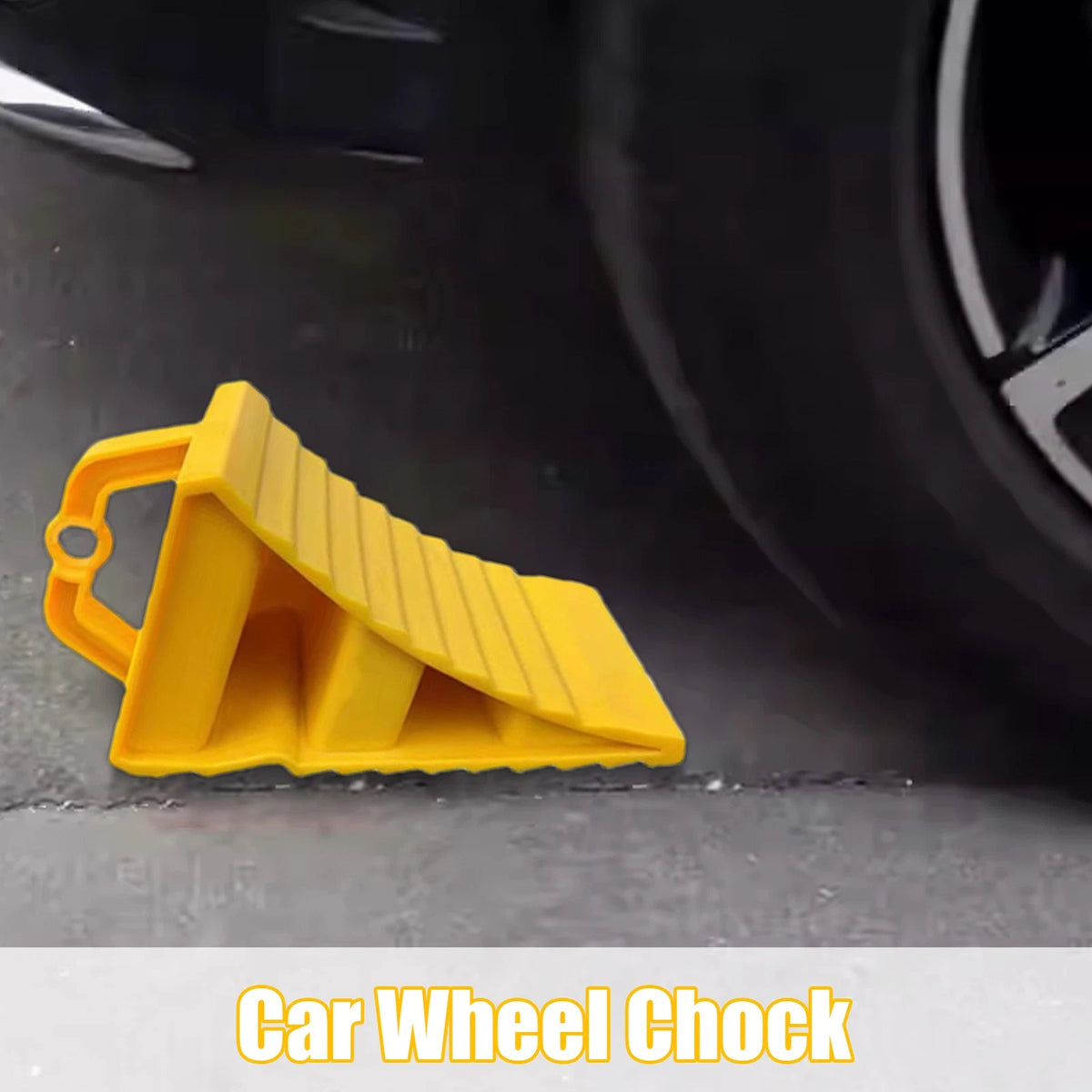2 Pack Heavy Duty Wheel Chocks Tire Stopper Blocks For Car RV Truck And Trailer