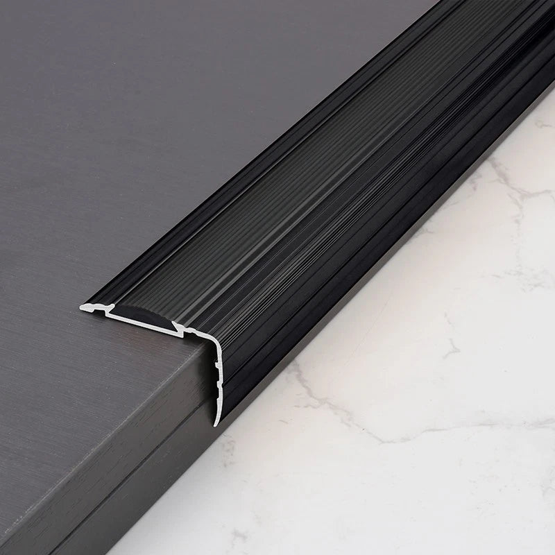 Stair Nosing Edge Trim Strips Aluminum Alloy Step Protector 0.9M black