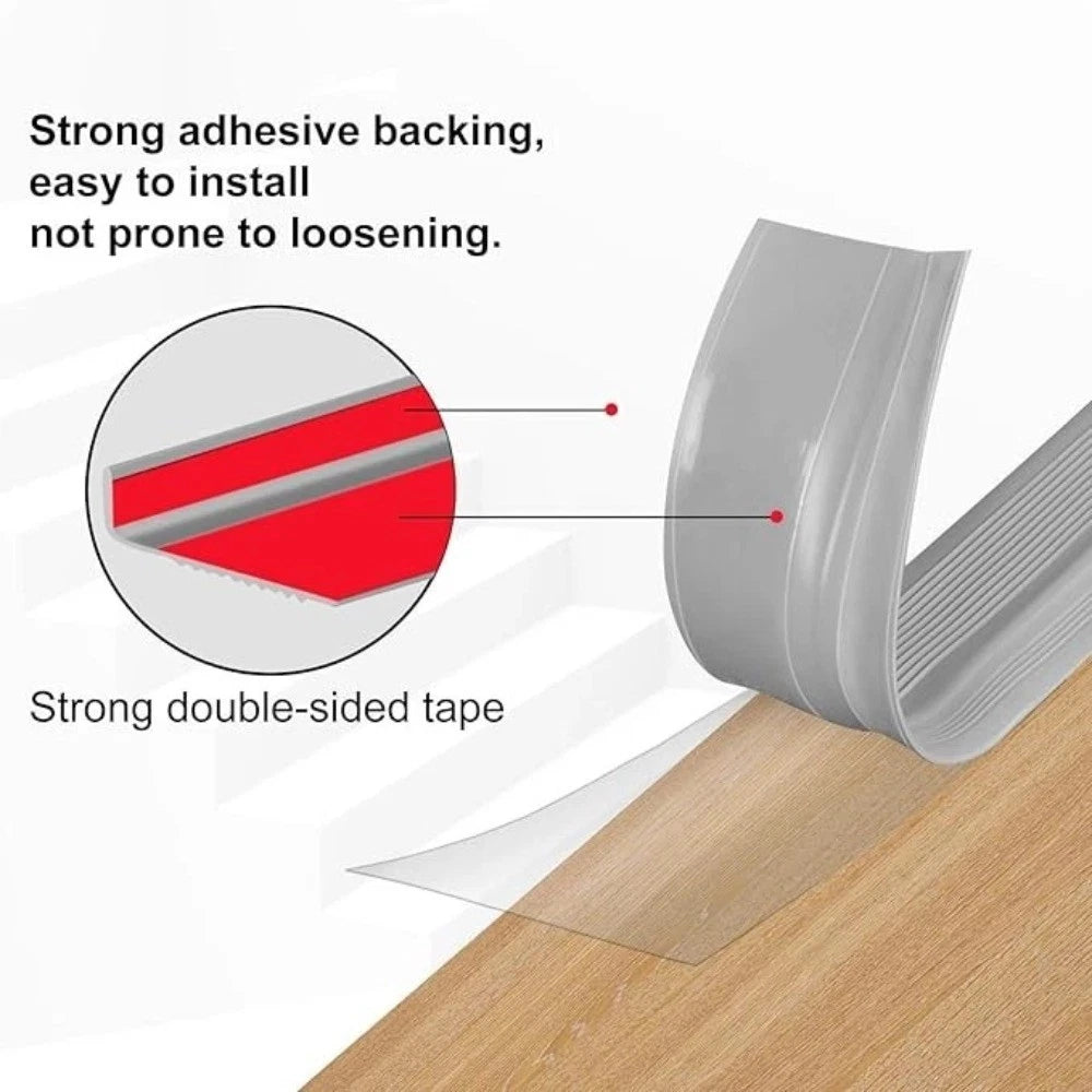 Self Adhesive Stair Nosing Rubber PVC Non-Slip Step Edge Trim Bullnose Strip 4mm