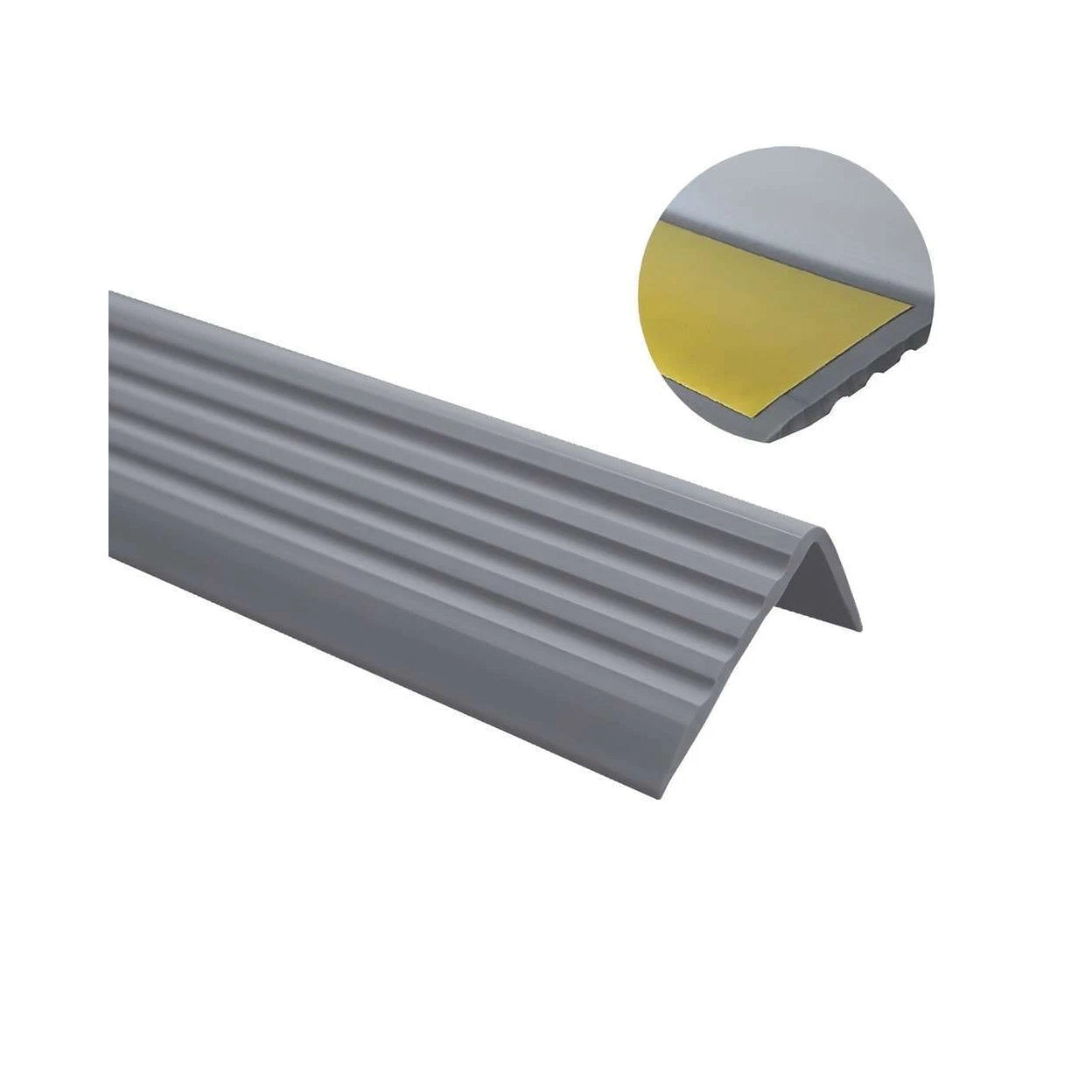 Stair Nosing PVC Grey 40x25mm 2.0m Self-Adhesive Anti-Slip Flexible EdgePro