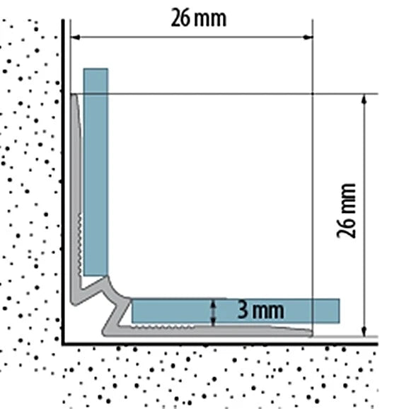 LVT INNER CORNER 90 cm 35.49'' 3 mm VINYL FLOORING STAIR NOSING EDGE PROFILE