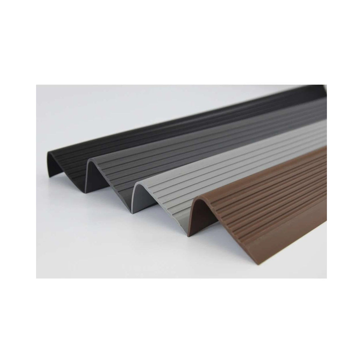 Stair Nosing PVC Grey 70x40mm 1.5m Anti-Slip Wavy Groove Safety Edge Longlasting