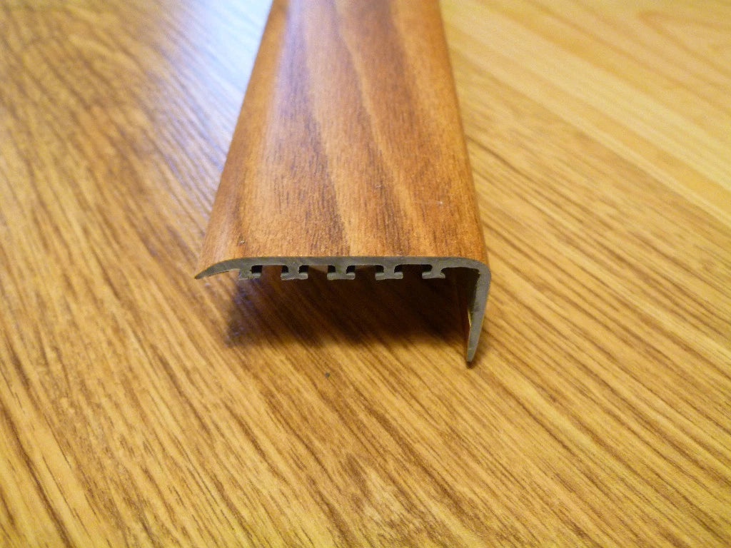 UPVC WOOD EFFECT STAIR EDGE NOSING -TRIM- EDGING NOSING 45 x 22mm