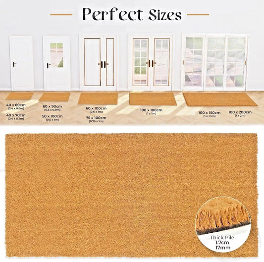 Heavy Duty Coir Entrance Door Matting Indoor / Outdoor Coconut Coir Cut To Size