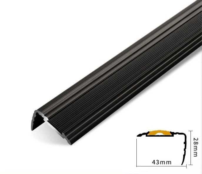 Stair Nosing Edge Trim Strips Aluminum Alloy Step Protector 0.9M black