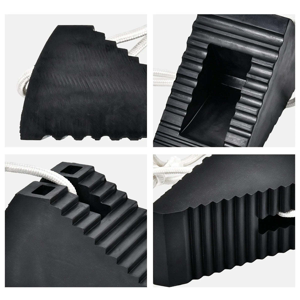 Rubber Wheel Chocks 2PCS Heavy Duty Rubber Black 170x95x95mm Car Trailer Boat