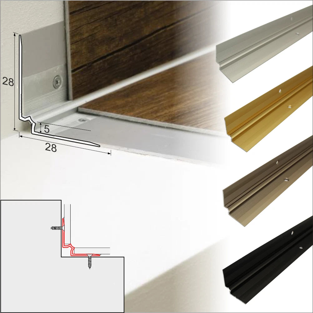 Luxury Vinyl Flooring Trim LVT C31 – Stair Nosing Edge Profile Internal Corner