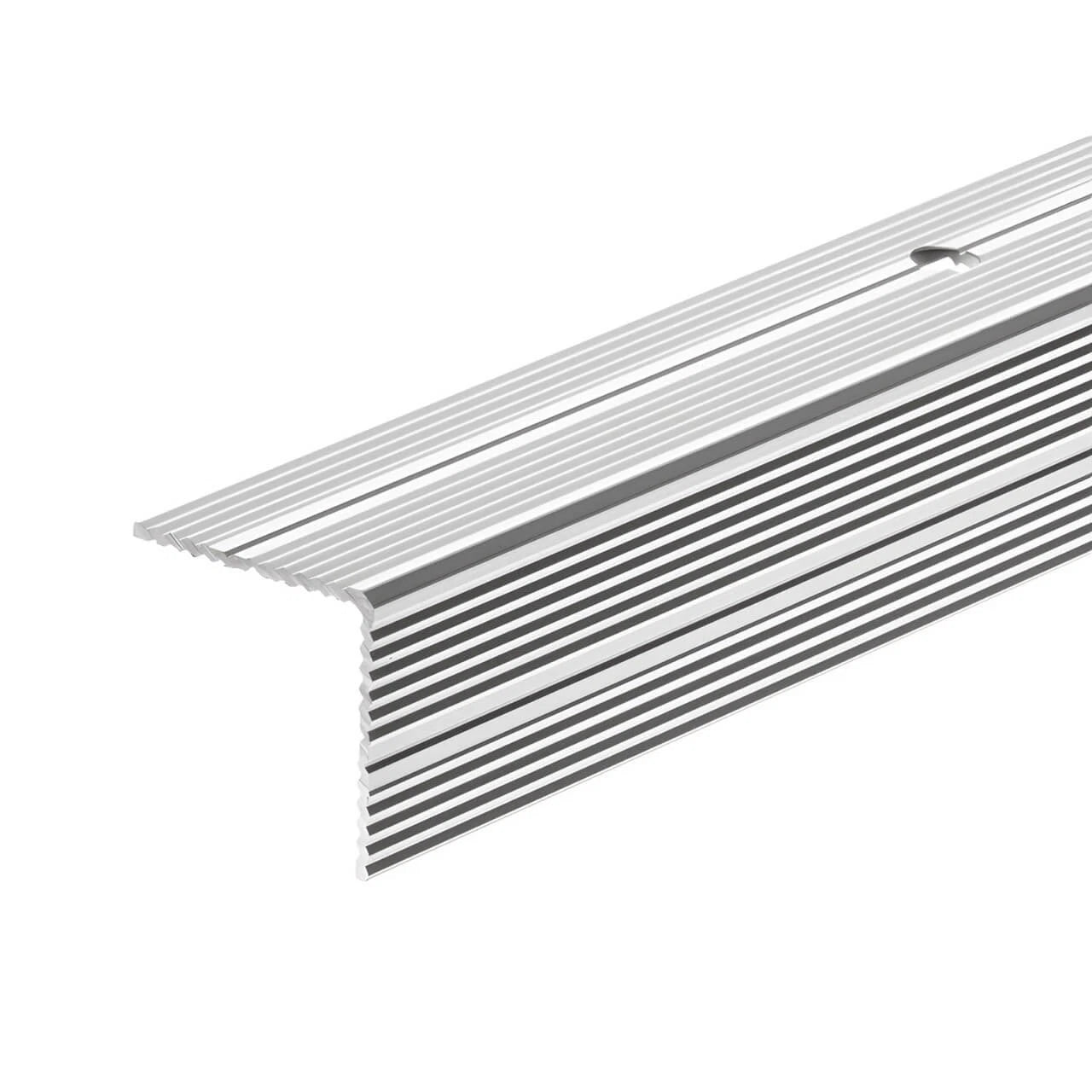 Stair Nosing 30x30mm Anodised Alum Ribbed Non-Slip Edge Trim Gold 1m Incl Screws