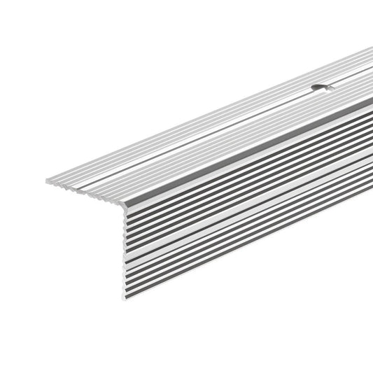 Stair Nosing 30x30mm Anodised Alum Ribbed Non-Slip Edge Trim Gold 1m Incl Screws
